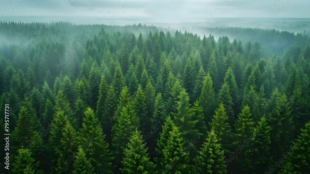 Sustainable forest management policy with climate change strategies and carbon sequestration initiatives. Concept Sustainable Forest Management, Climate Change Strategies