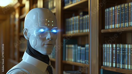 AI Lawyer in the Library of Law: The Future of Legal Research Powered by Artificial Intelligence - Image made using Generative AI