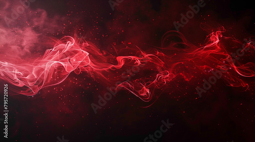 Abstract Red Smoke Patterns on Dark Background - Artistic Photography
