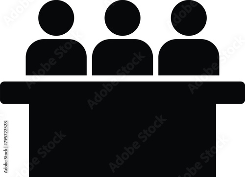 Jury icon isolated on white background . Jury group committee icon vector