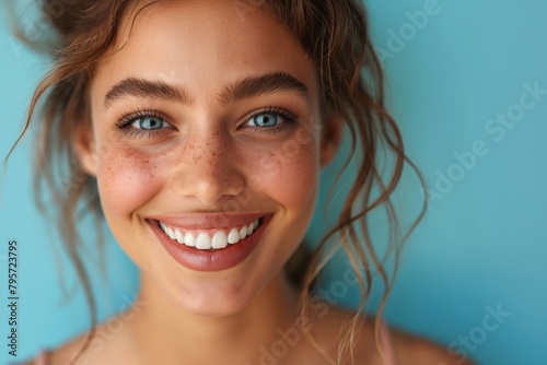 Healthcare, dentistry and happy female patient with orthodontist for oral hygiene, wellness and cleaning, isolated on white background