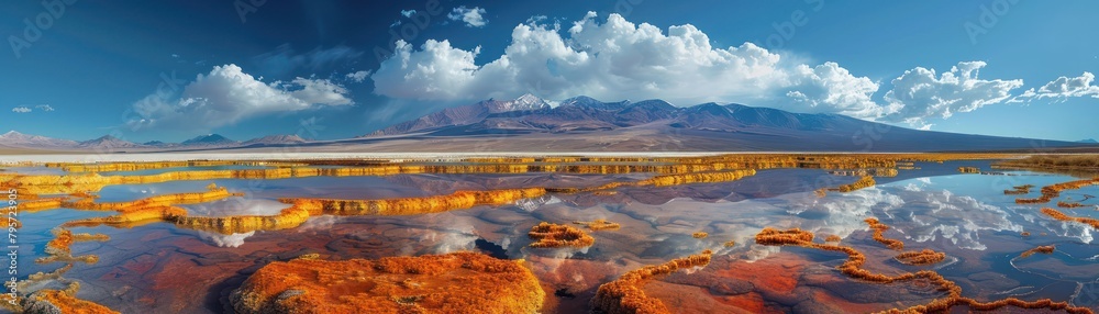 An organism showcasing its remarkable salt tolerance within a vibrant saline landscape