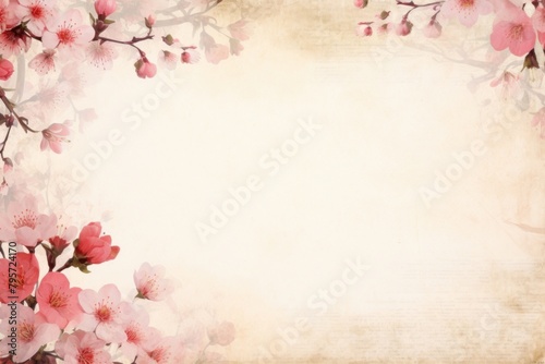 Cherry blossom ephemera border backgrounds outdoors flower.