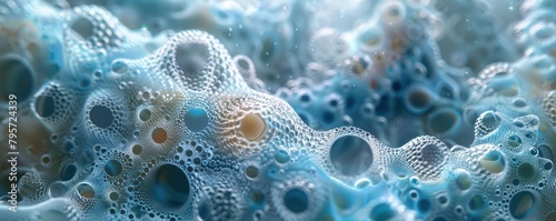 Close-up image of an Archaea cell division in extreme saline conditions, highlighting the robust membrane structures and unique lipid bonds, perfect for scientific journals photo