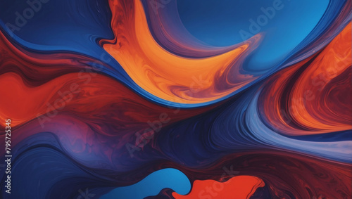 Captivating Background, Sublime Sapphire and Fiery Vermilion Water Gradient, Evoking Passion.