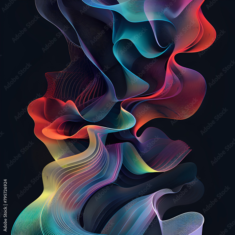 Obraz premium Fluides Hintergrundmuster, made by AI