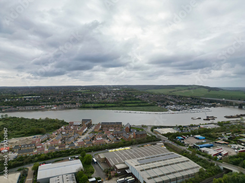 Photography Aerial View of Residential District of Strood Town of Rochester, England United Kingdom