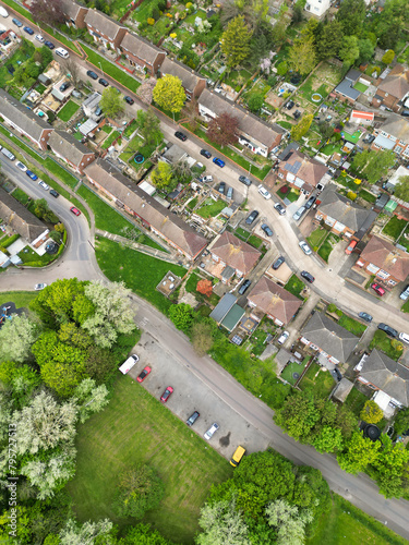 Aerial View of Residential District of Strood Town of Rochester, England United Kingdom.  photo