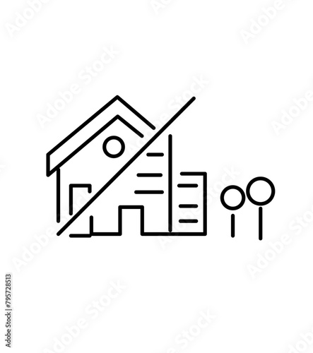 House Property, line icon art