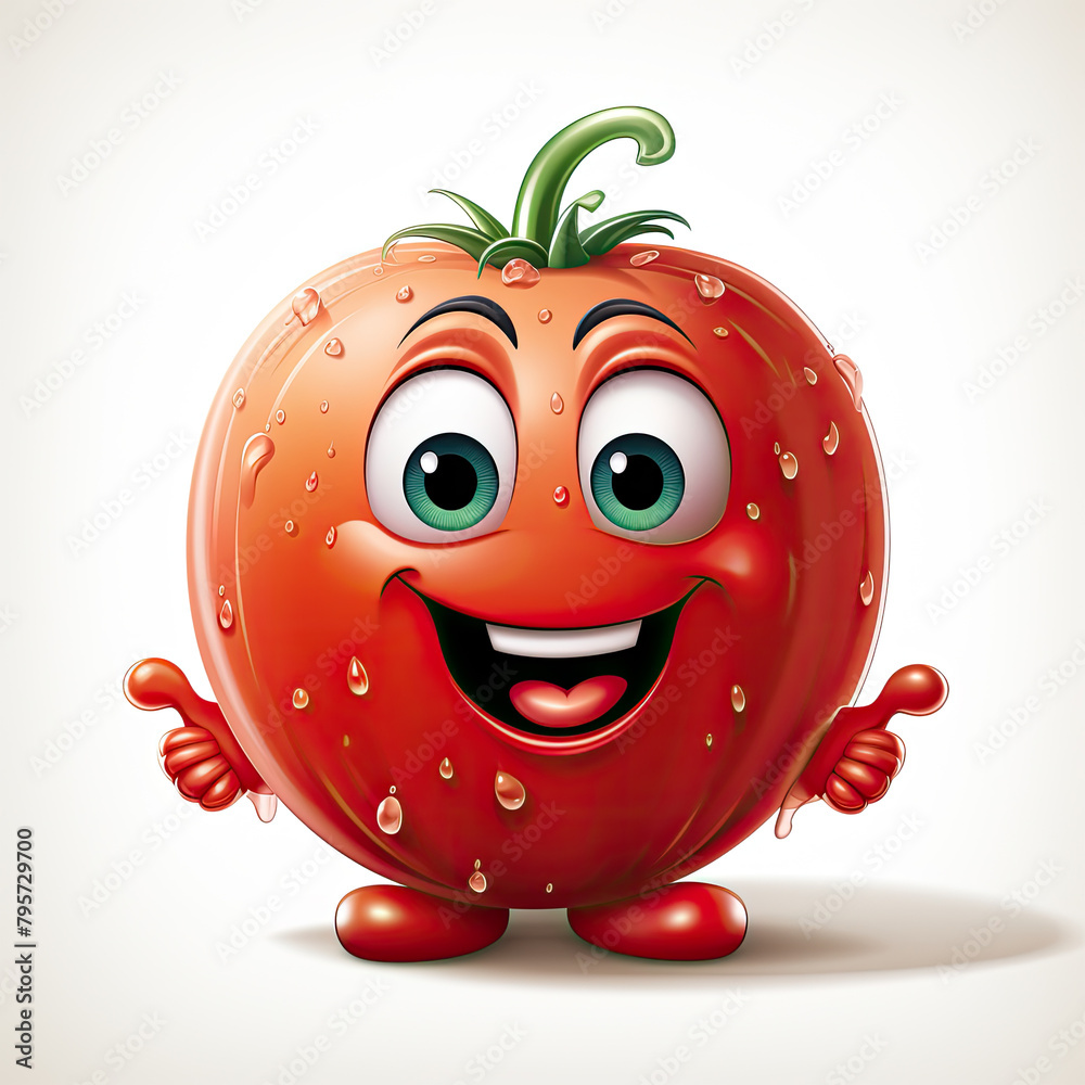 Obraz premium Watercolor Tomato vector, clipart Illustration, Generative Ai
