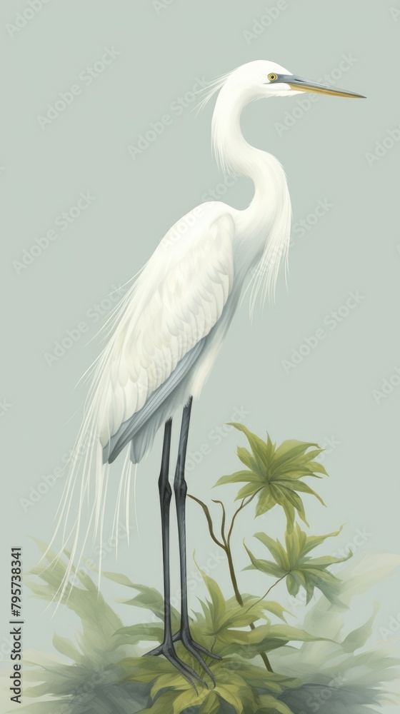 Fototapeta premium Egret animal heron stork.