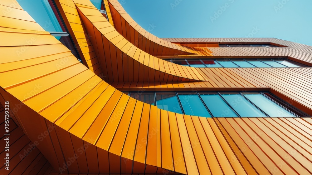 Obraz premium An abstract image showcasing dynamic lines on modern architecture