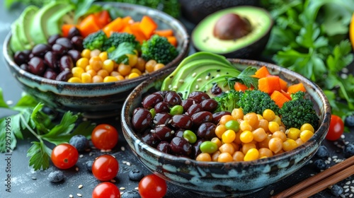 broccoli, beans, carrots, avocado © Anna