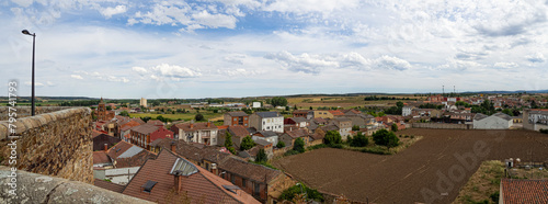 Vista aérea de Astorga pueblo de León en España, verano de 2021