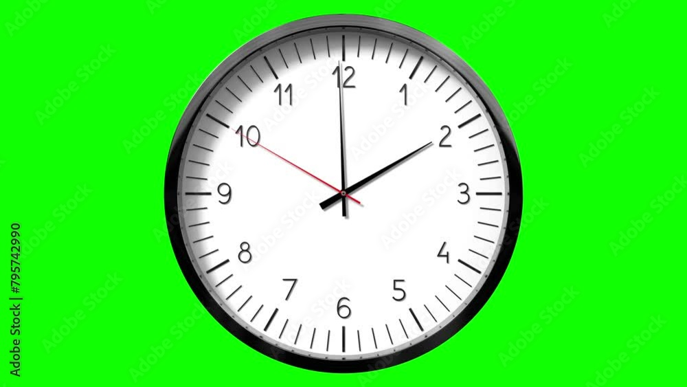 Classic wall clock on green background - 2 o clock - 3D 4k animation (3840 x 2160 px) Classic wall clock on green background - 2 o clock - 3D 4k animation (3840 x 2160 px)