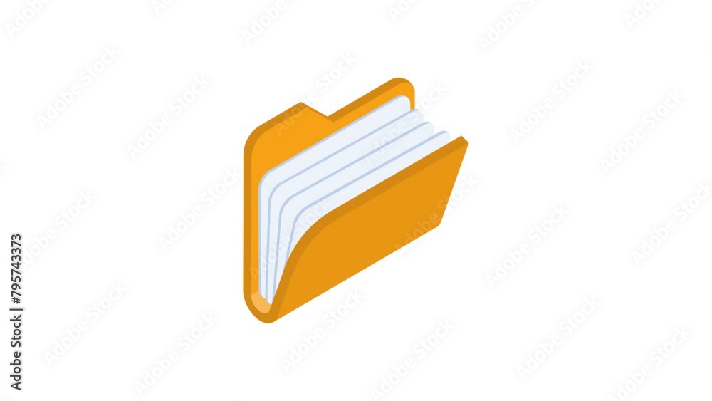 Animation of a folder with documents moving out of it Animation of a folder with documents moving out of it