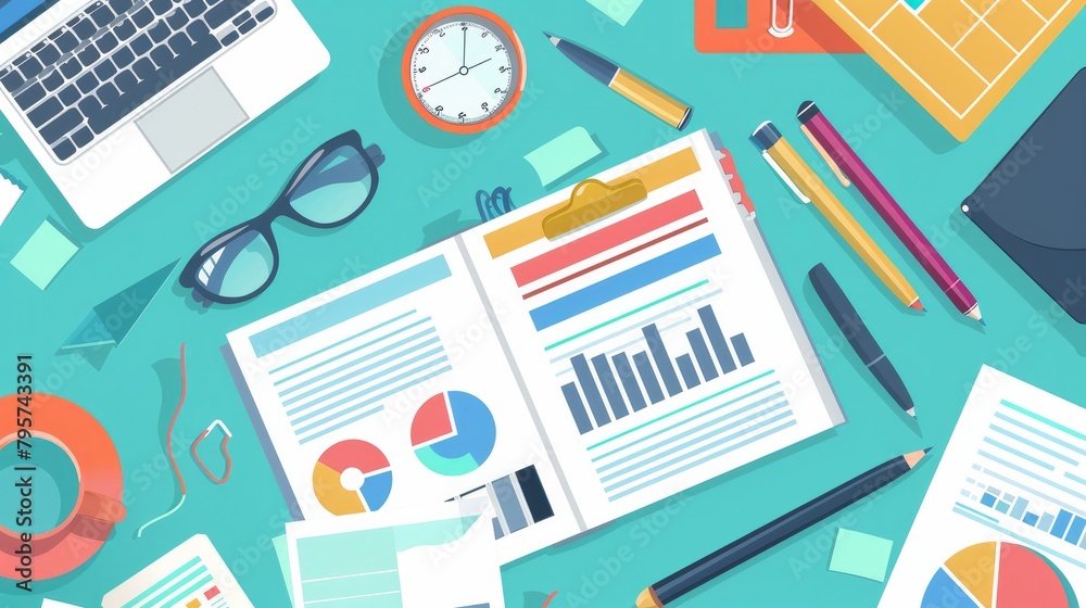 A focused image on financial statements and the preparation of various financial reports