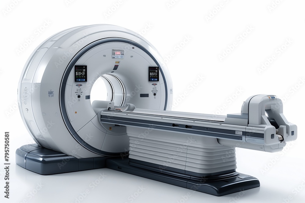 Magnetic resonance machine isolated on white background. MRI with no ...