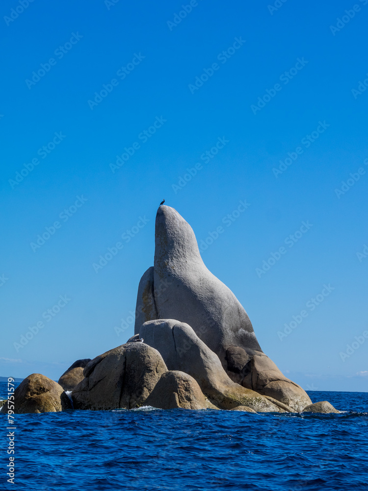 Rock formations in the Bay of Fires sea, Tasmania