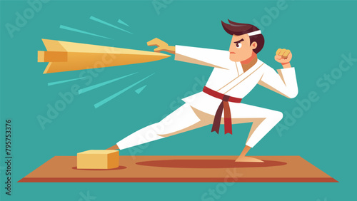 The famous oneinch punch demonstration in which a legendary martial artist showcases his incredible power and precision by shattering a wooden