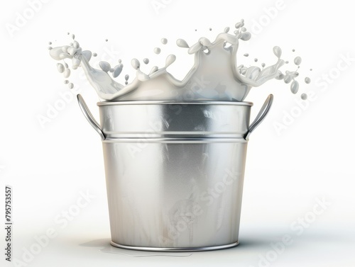 Balde de leite numa leitaria © António Duarte