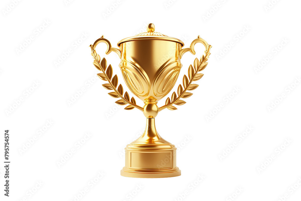 3D Golden Trophy on Transparent Background 3D Golden Trophy on Transparent Background