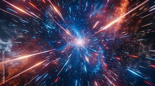 a colorful fireworks in space