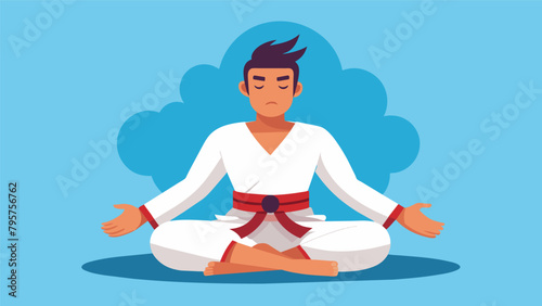 While sparring a martial artist utilizes their enhanced breathing techniques from yoga to remain calm and focused under pressure.