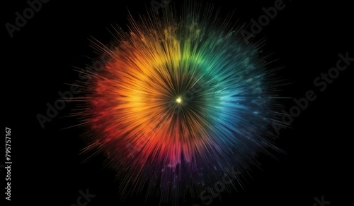abstract colorful background with splashes on the black