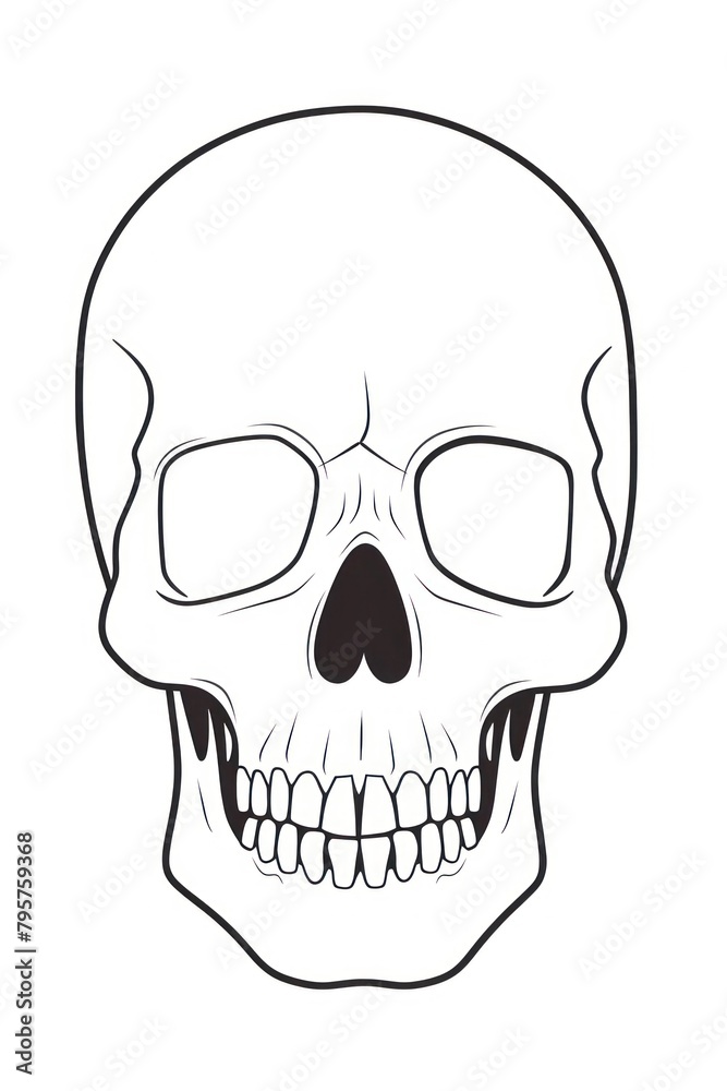 Skeleton skull sketch drawing white background. Skeleton skull sketch drawing white background.