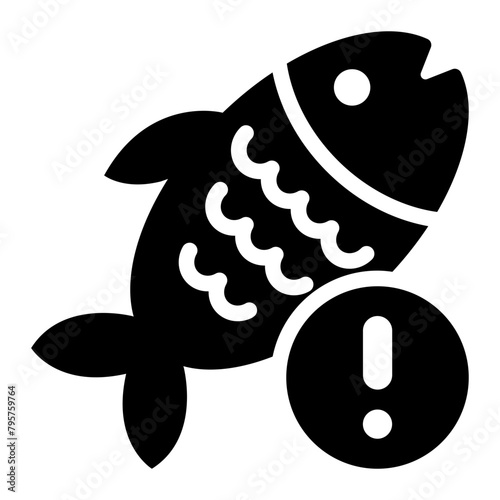 fish food warning sign allergy icon