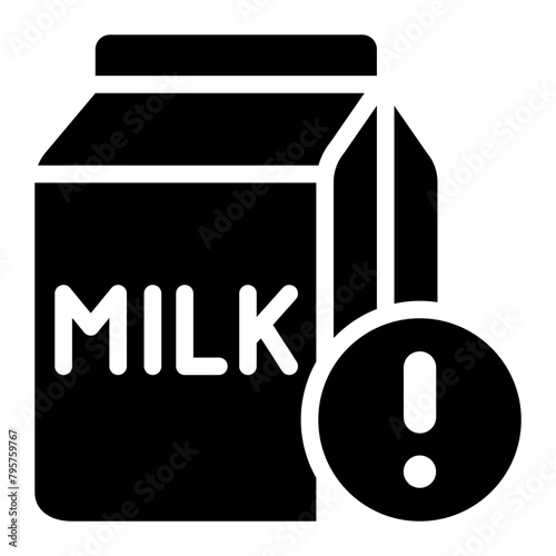 milk box warning sign allergy icon