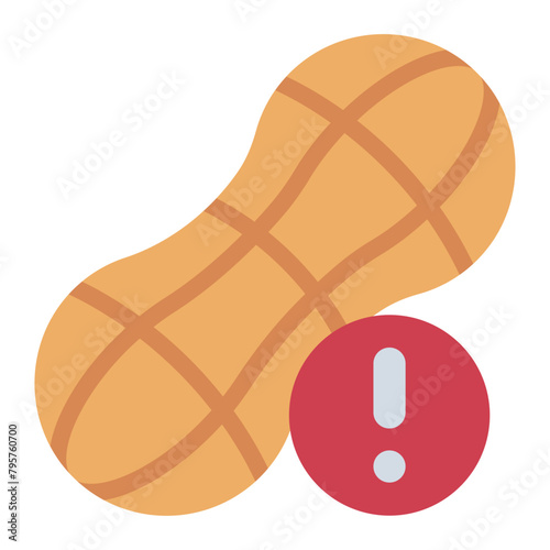 peanut warning sign allergy icon