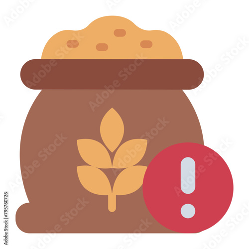 wheat gluten sack warning sign allergy icon