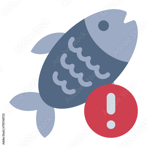 fish food warning sign allergy icon