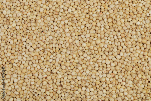 background of sorghum seeds. Top view. Flat lay. © kolesnikovserg