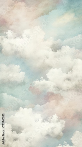 Vintage sky painting cloud outdoors nature.