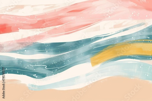abstract beach background with pastel colors sand texture and wave strokes summer wallpaper illustration