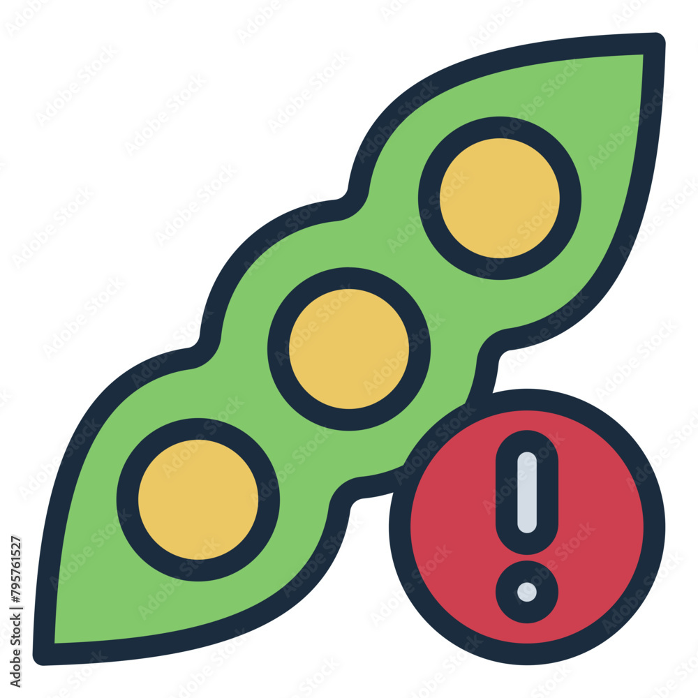 soybean bean food warning sign allergy icon soybean bean food warning sign allergy icon