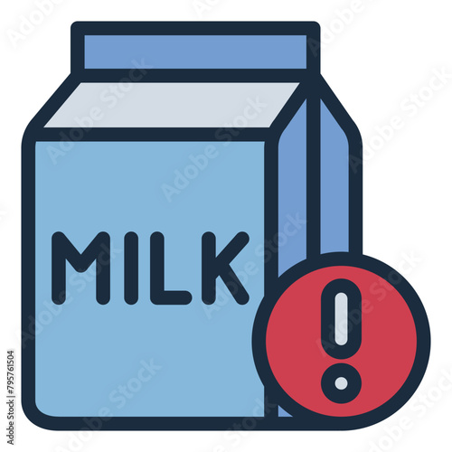 milk box warning sign allergy icon