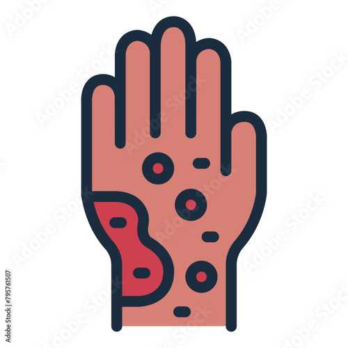 itchy skin healthcare allergy symptoms icon