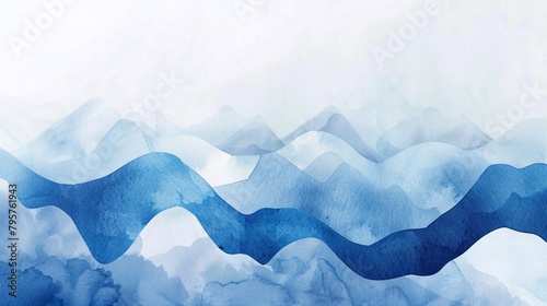 watercolor of a mountain range