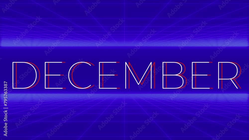 Glowing colorful light disco neon text month december. Abstract glowing disco december month text neon light effect on disco animation background. rendering of 3D illustrations Glowing colorful light disco neon text month december. Abstract glowing disco december month text neon light effect on disco animation background. rendering of 3D illustrations