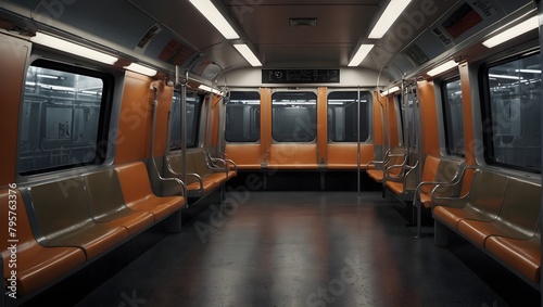 subway carriage, vacant interiors, metro cross-section ai_generative