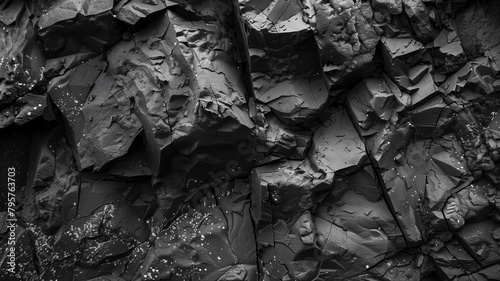 Monochrome Basalt Rock Texture in High Detail photo