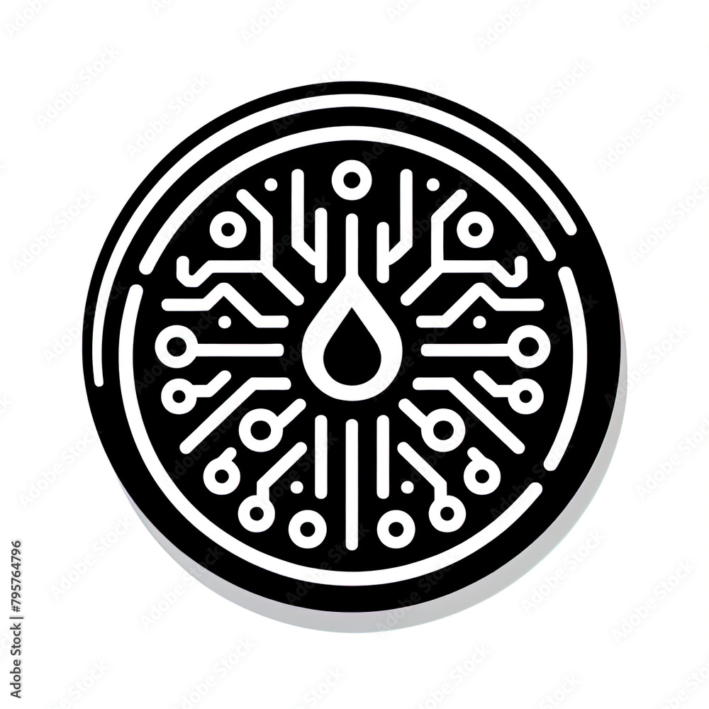 Ein schwarz weißer Vektor Button mit Mustern