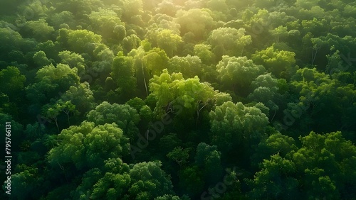 Capturing the Beauty of a Verdant Forest as Trees Absorb Carbon Dioxide. Concept Nature Photography, Environmental Conservation, Carbon Sequestration, Green Forests, Eco-friendly Landscapes