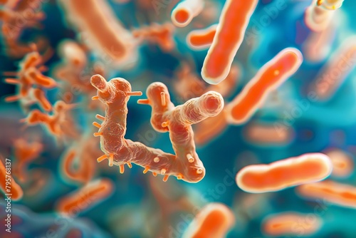 biofilm of antibioticresistant bacteria microscopic closeup view photo