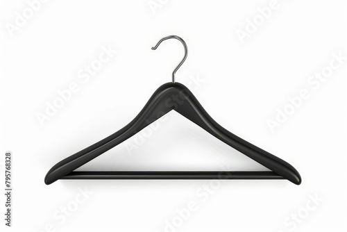 black coat hanger isolated on white clothing accessory fashion concept digital illustration