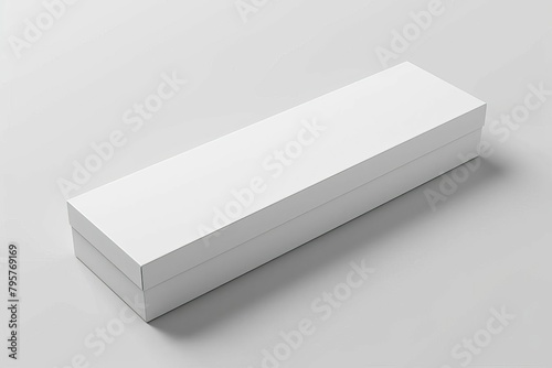 blank white horizontal rectangle box packaging mockup template 3d illustration © Lucija